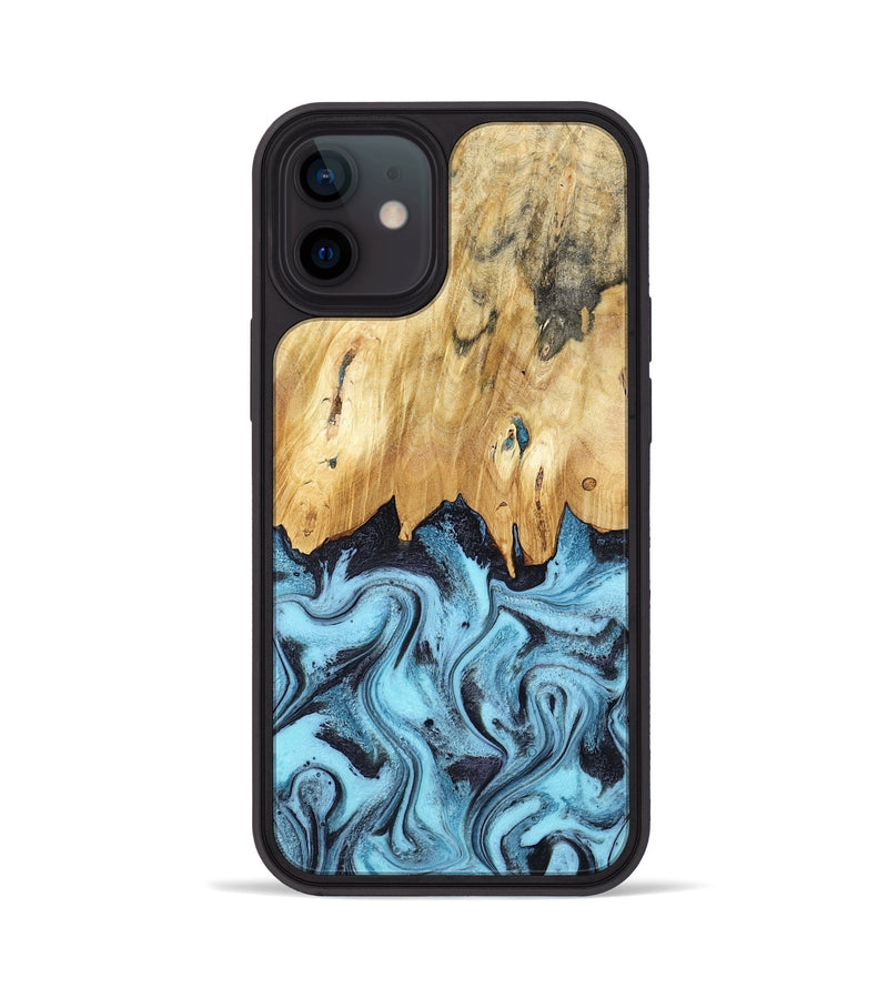 iPhone 12 Wood Phone Case - Micah (Blue, 781804)
