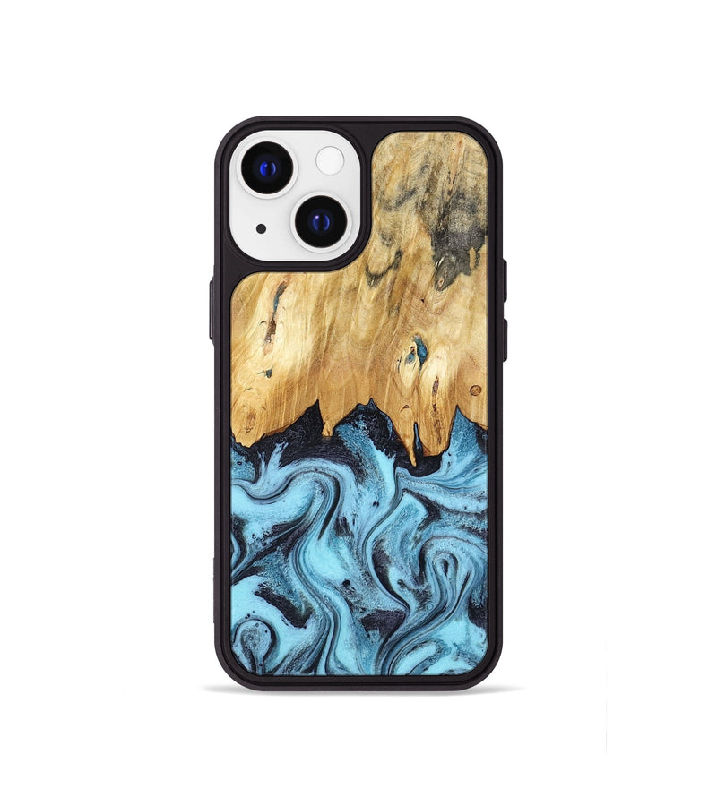 iPhone 13 mini Wood Phone Case - Micah (Blue, 781804)