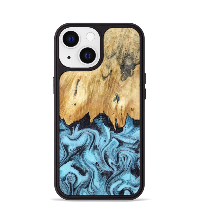 iPhone 13 Wood Phone Case - Micah (Blue, 781804)