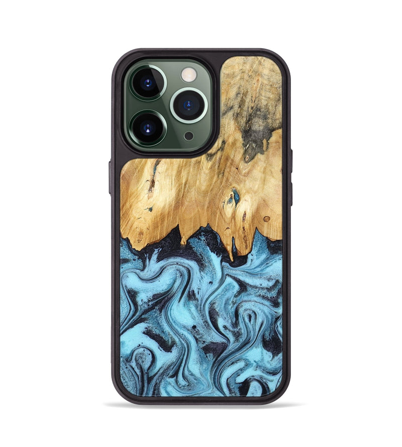 iPhone 13 Pro Wood Phone Case - Micah (Blue, 781804)