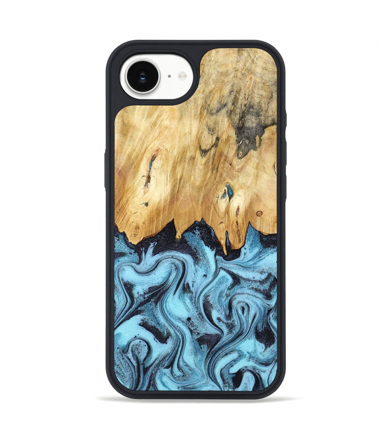 iPhone 16e Wood Phone Case - Micah (Blue, 781804)