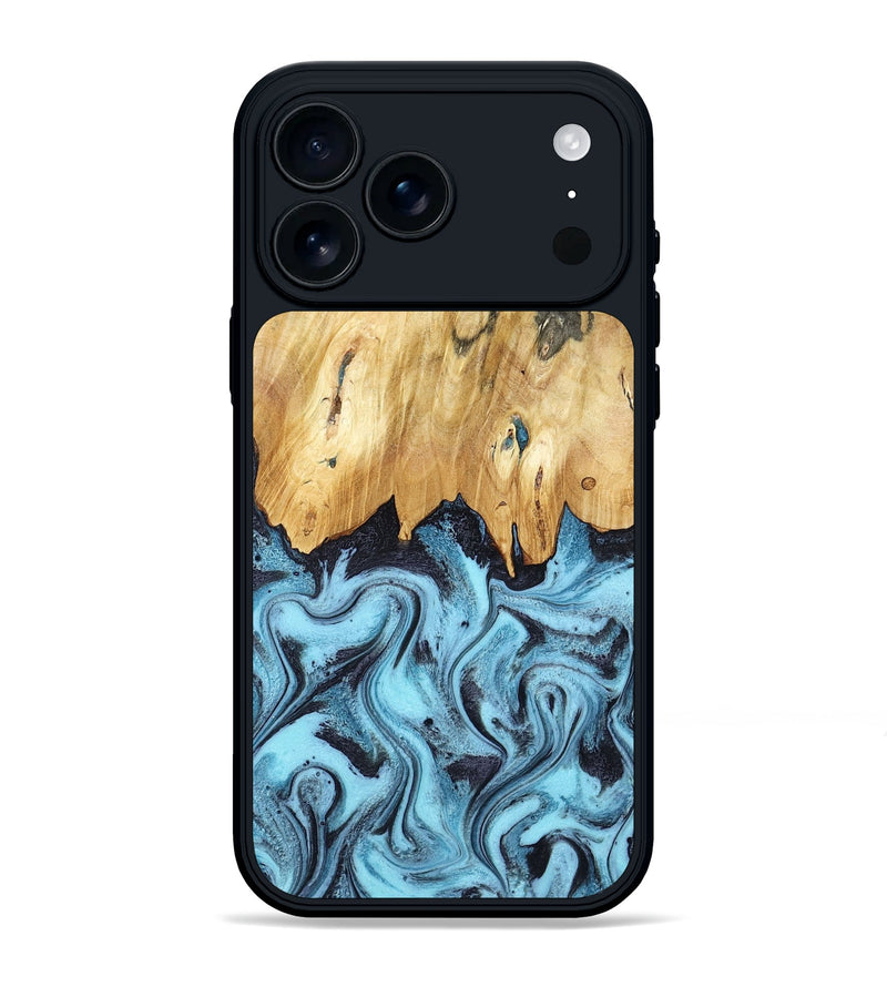 iPhone 17 Pro Max Wood Phone Case - Micah (Blue, 781804)