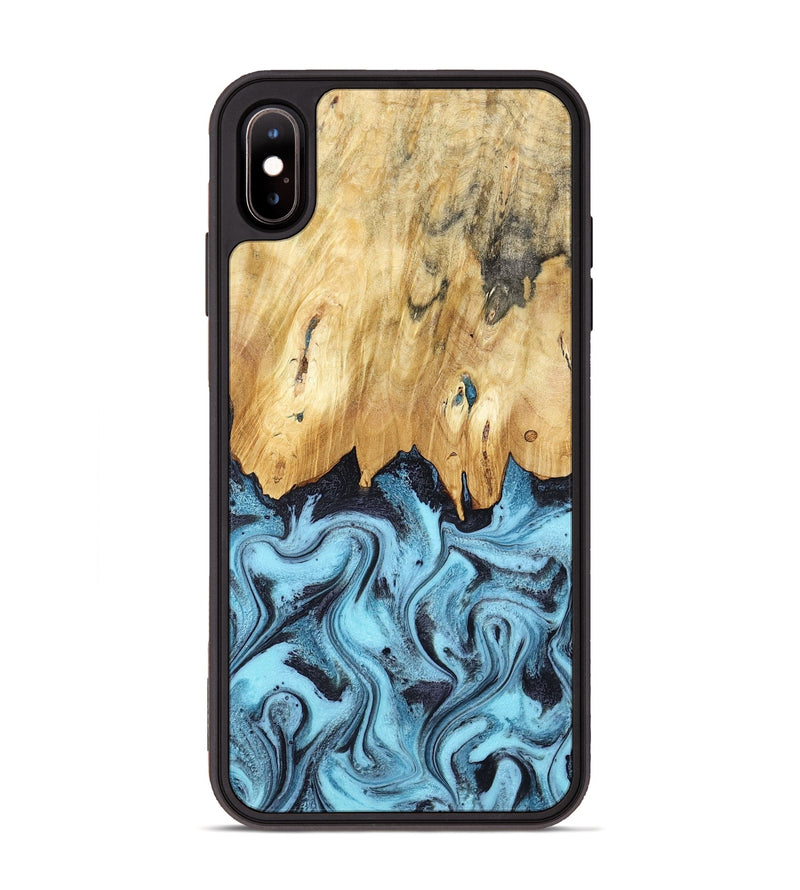 iPhone Xs Max Wood Phone Case - Micah (Blue, 781804)