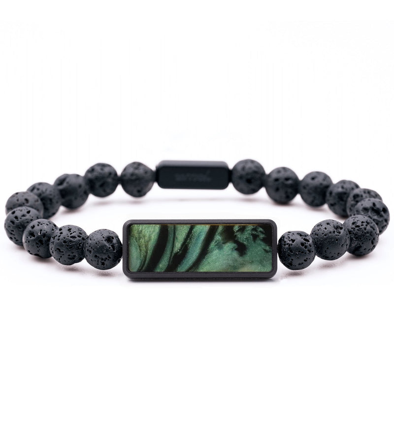 Lava Bead ResinArt Bracelet - Ira (Green, 782137)