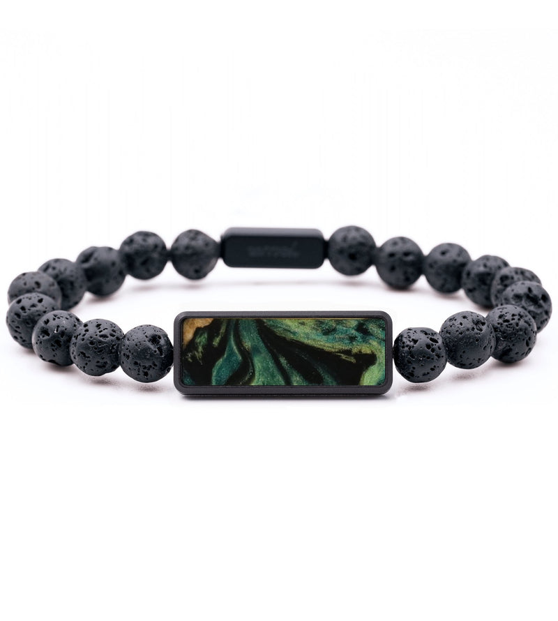 Lava Bead ResinArt Bracelet - Natalie (Green, 782140)