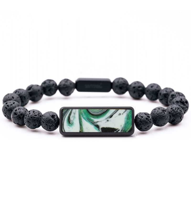 Lava Bead ResinArt Bracelet - Callum (Green, 782154)