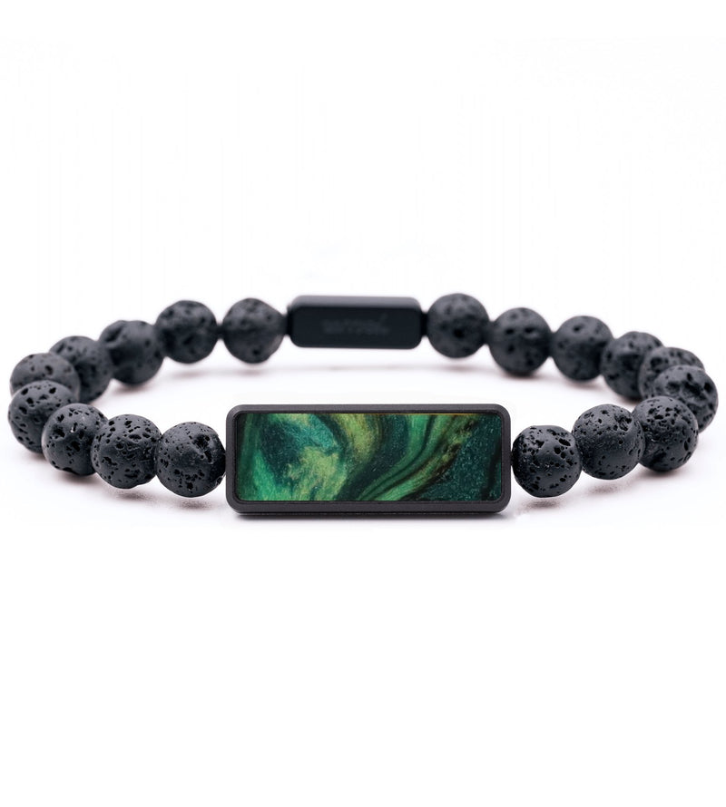 Lava Bead ResinArt Bracelet - Samara (Green, 782167)