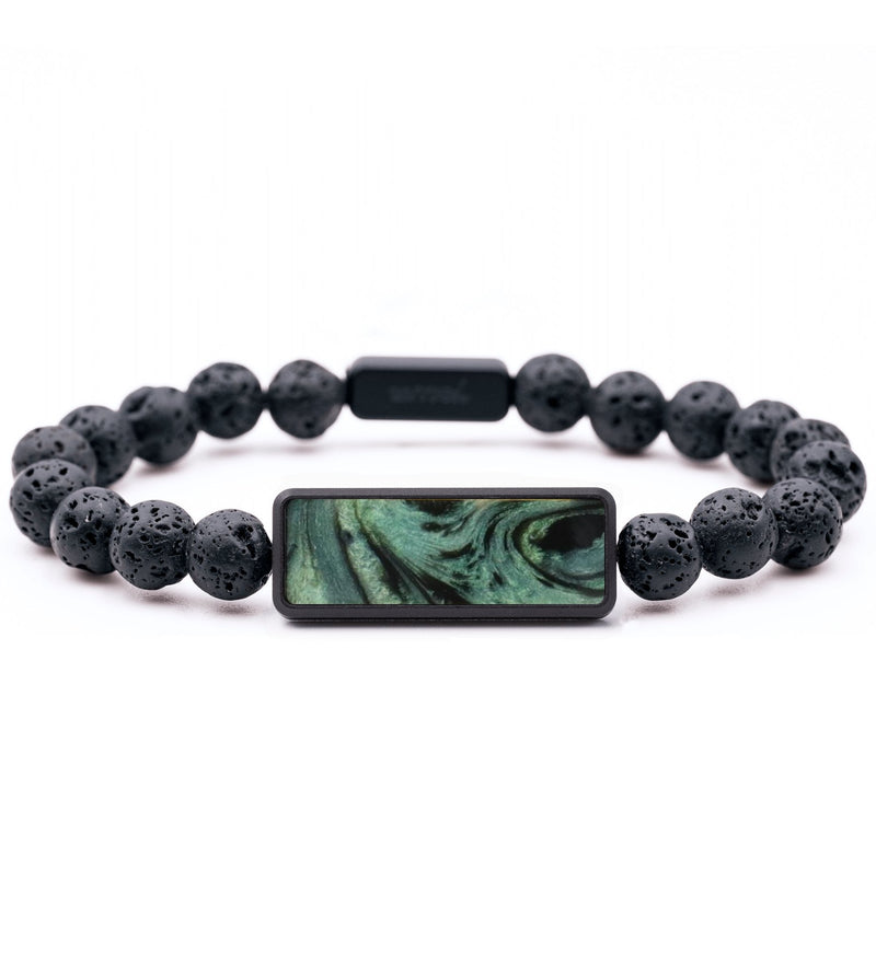 Lava Bead ResinArt Bracelet - Tamika (Green, 782175)