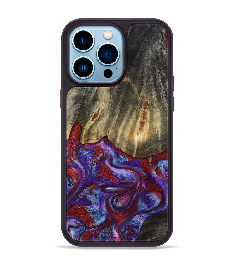 iPhone 14 Pro Max Wood Phone Case - Moriah (Red, 782197)