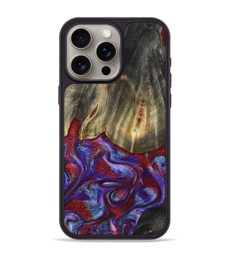 iPhone 15 Pro Max Wood Phone Case - Moriah (Red, 782197)