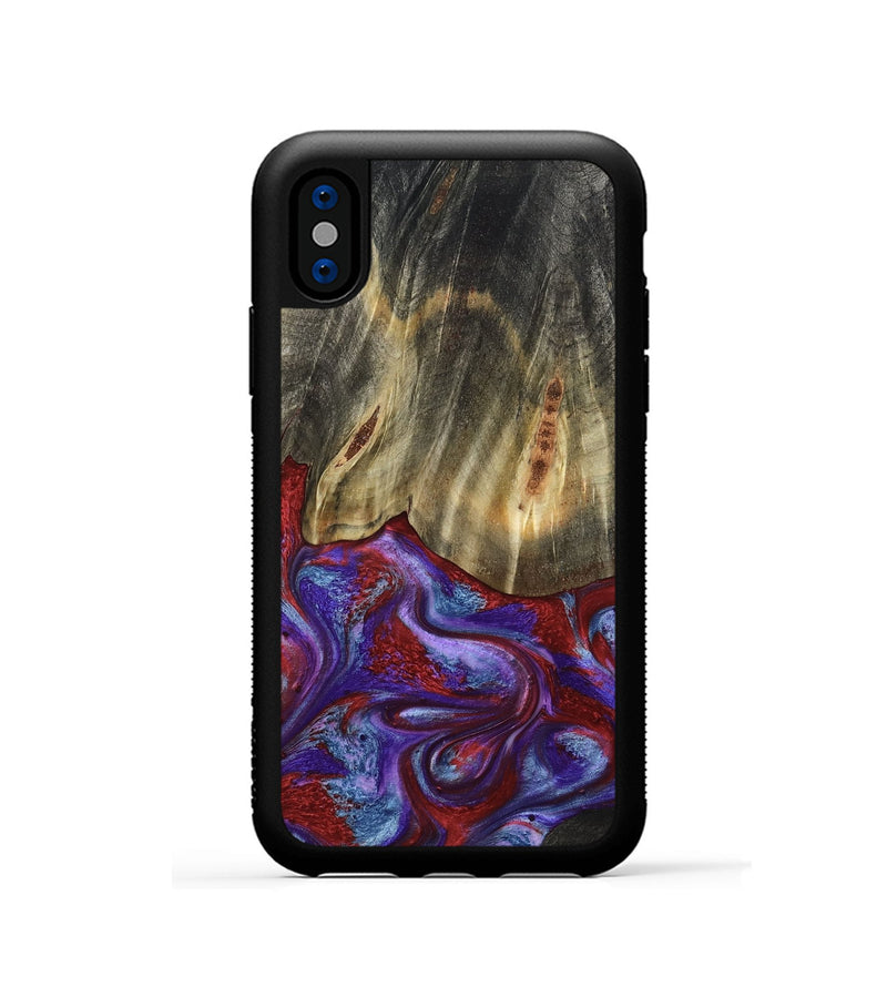 iPhone Xs Wood Phone Case - Moriah (Red, 782197)