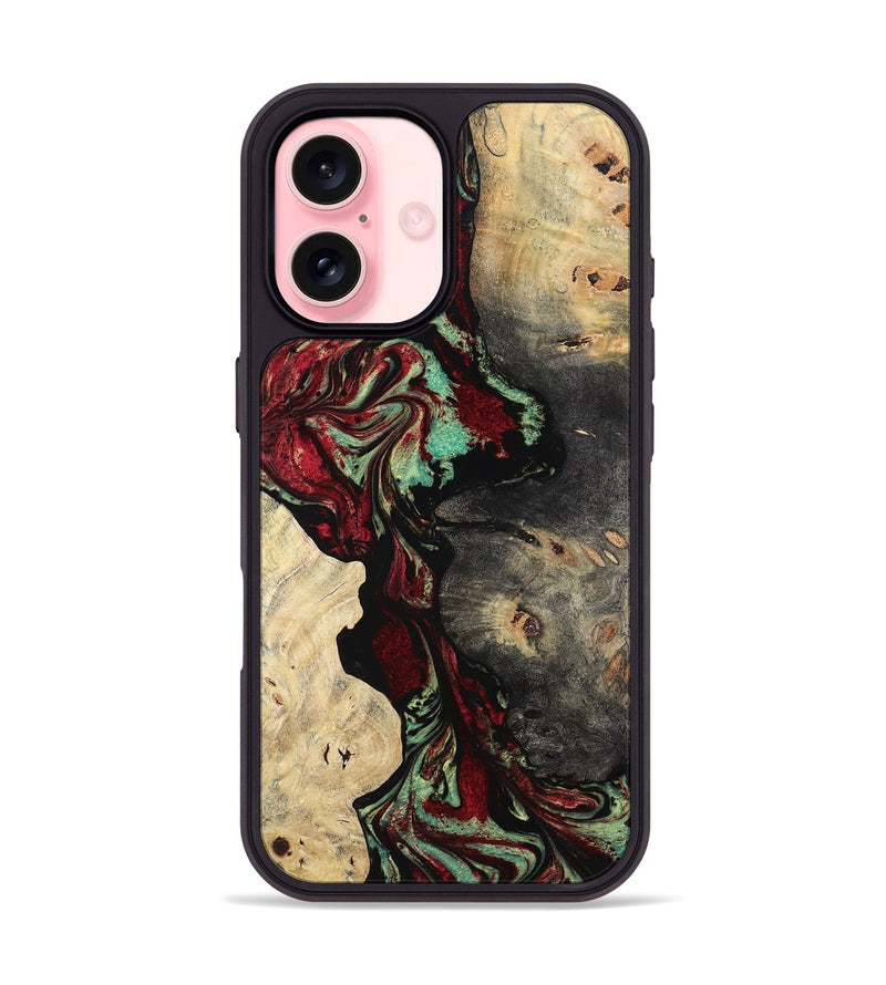 iPhone 16 Wood Phone Case - Iyanna (Red, 782198)