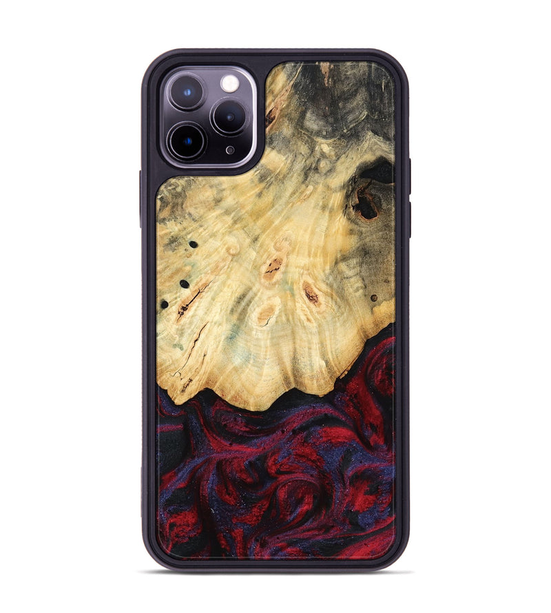 iPhone 11 Pro Max Wood Phone Case - Zackary (Red, 782201)