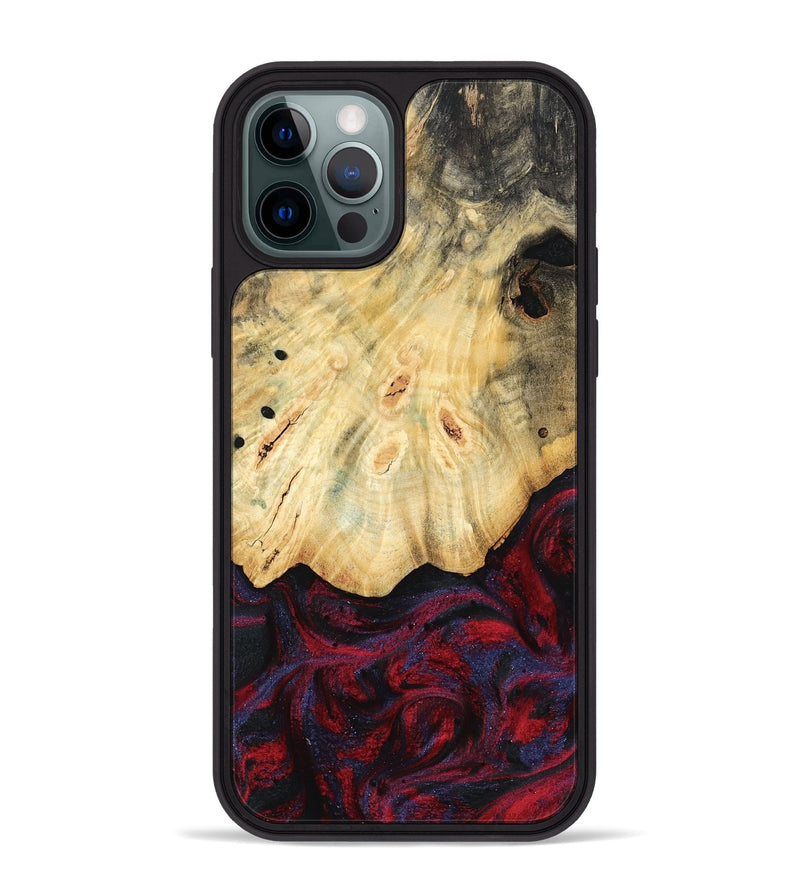 iPhone 12 Pro Max Wood Phone Case - Zackary (Red, 782201)
