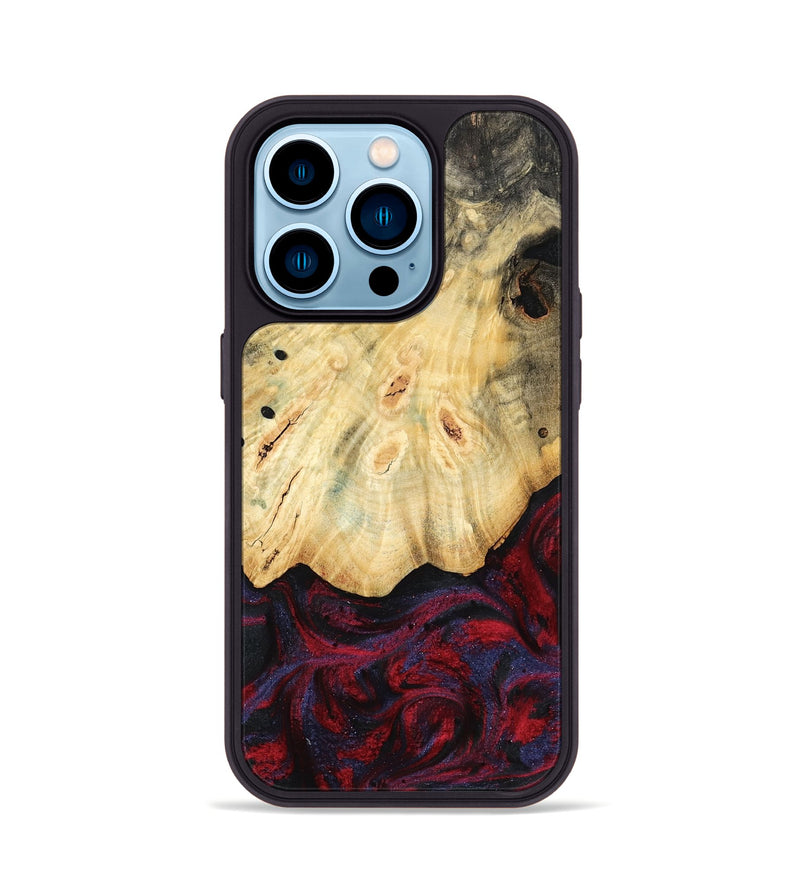 iPhone 14 Pro Wood Phone Case - Zackary (Red, 782201)