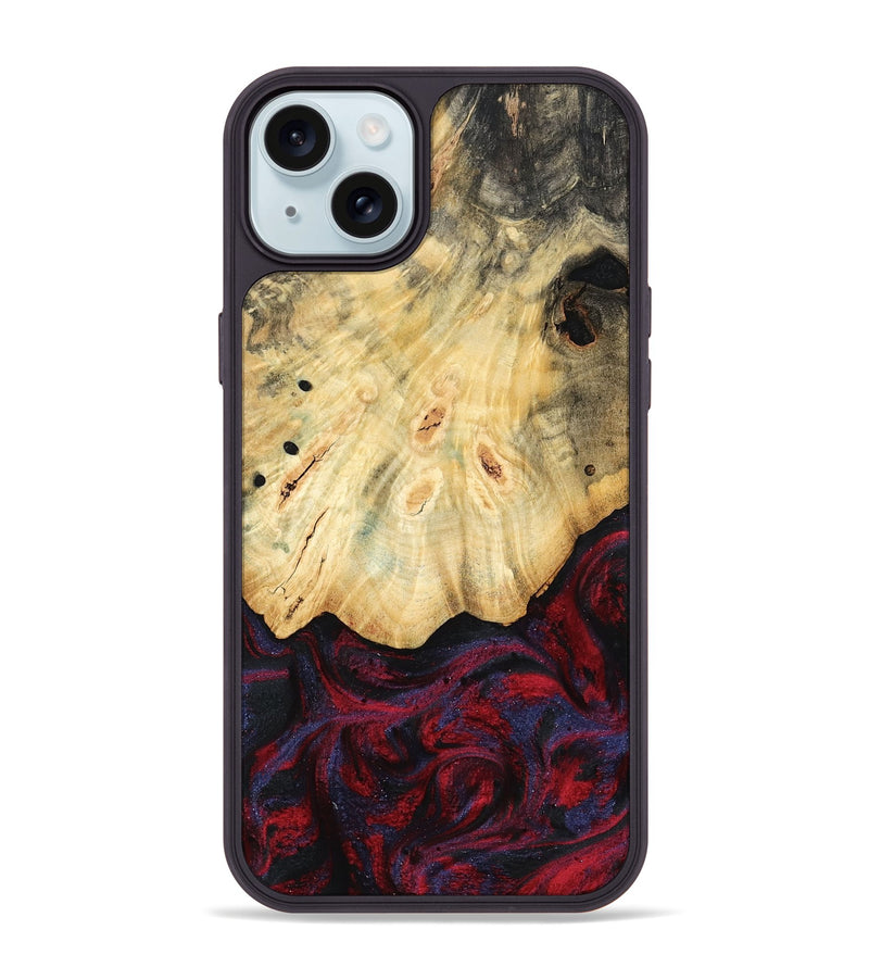 iPhone 15 Plus Wood Phone Case - Zackary (Red, 782201)