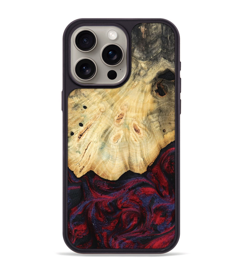 iPhone 15 Pro Max Wood Phone Case - Zackary (Red, 782201)