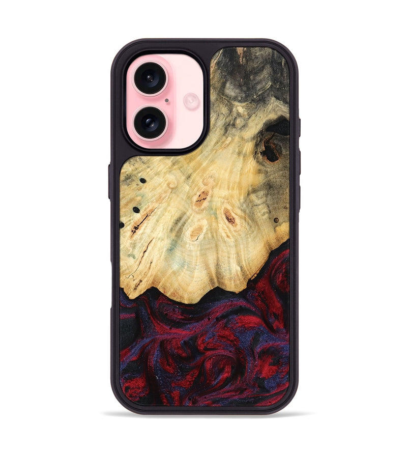 iPhone 16 Wood Phone Case - Zackary (Red, 782201)