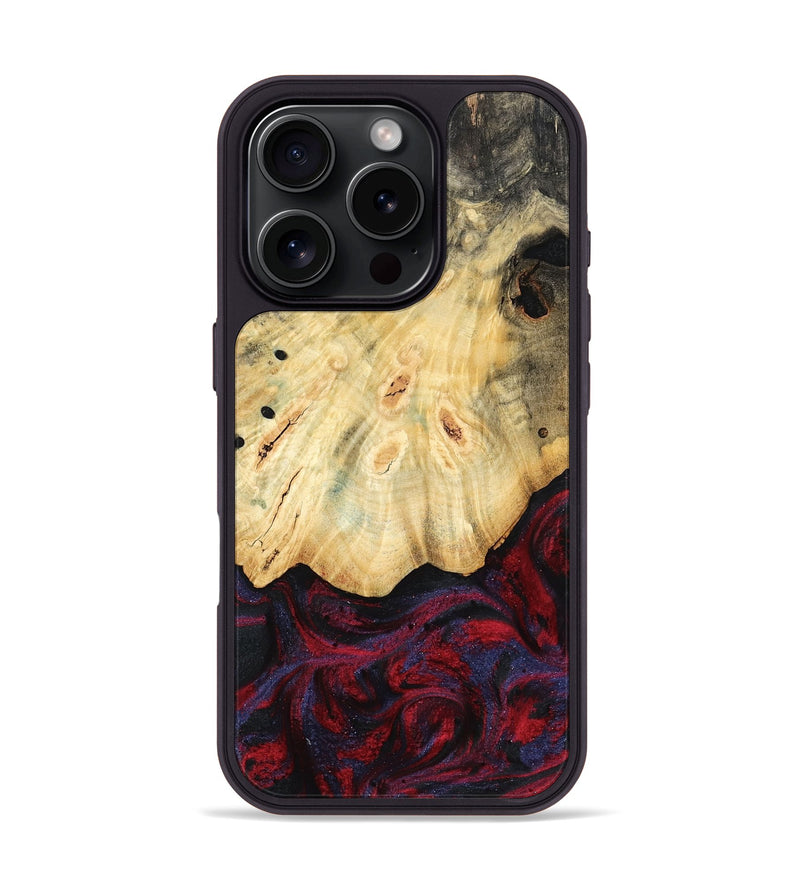 iPhone 16 Pro Wood Phone Case - Zackary (Red, 782201)