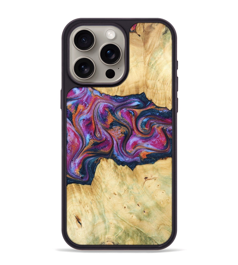 iPhone 15 Pro Max Wood Phone Case - Melodie (Blue, 782209)