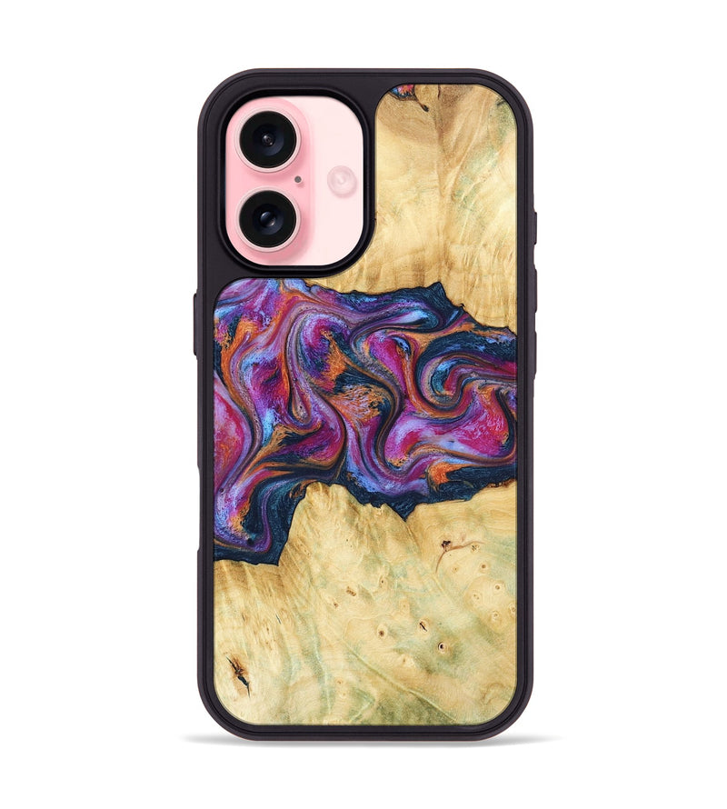 iPhone 16 Wood Phone Case - Melodie (Blue, 782209)