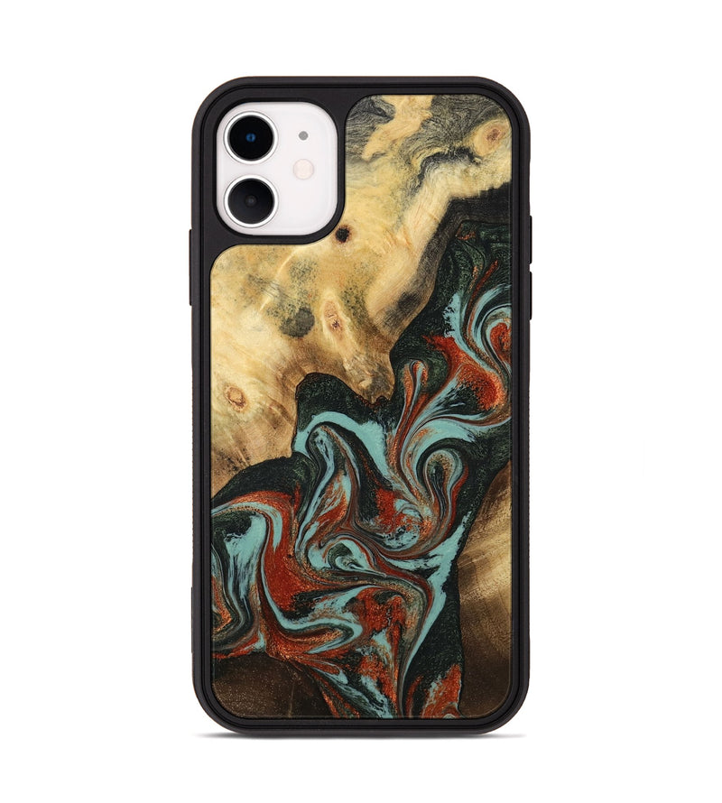 iPhone 11 Wood Phone Case - Meir (Green, 782215)