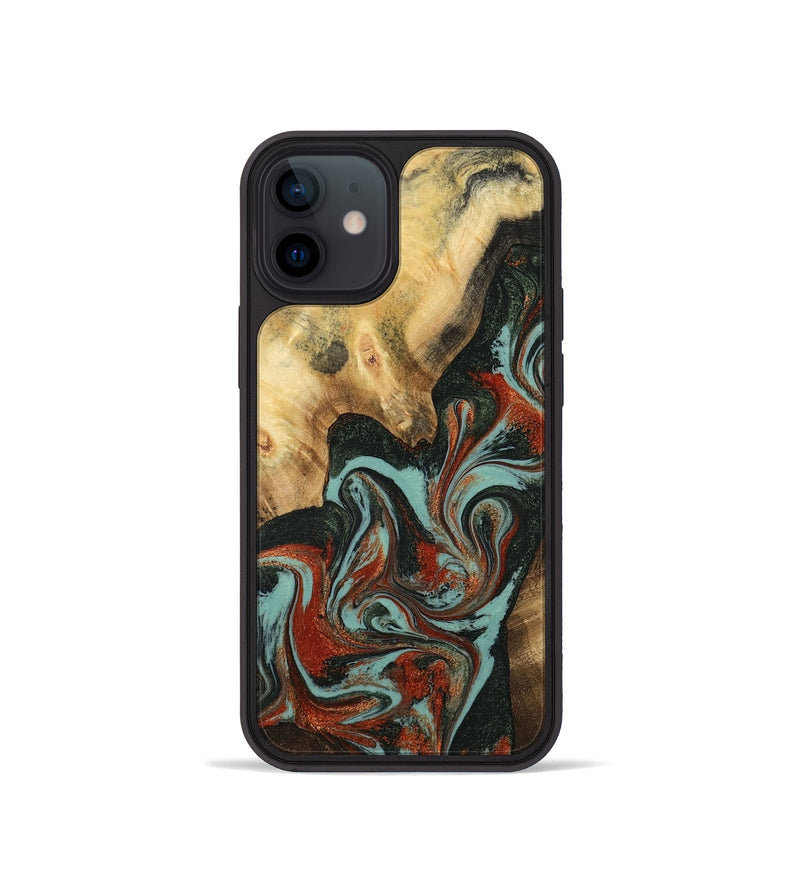 iPhone 12 mini Wood Phone Case - Meir (Green, 782215)