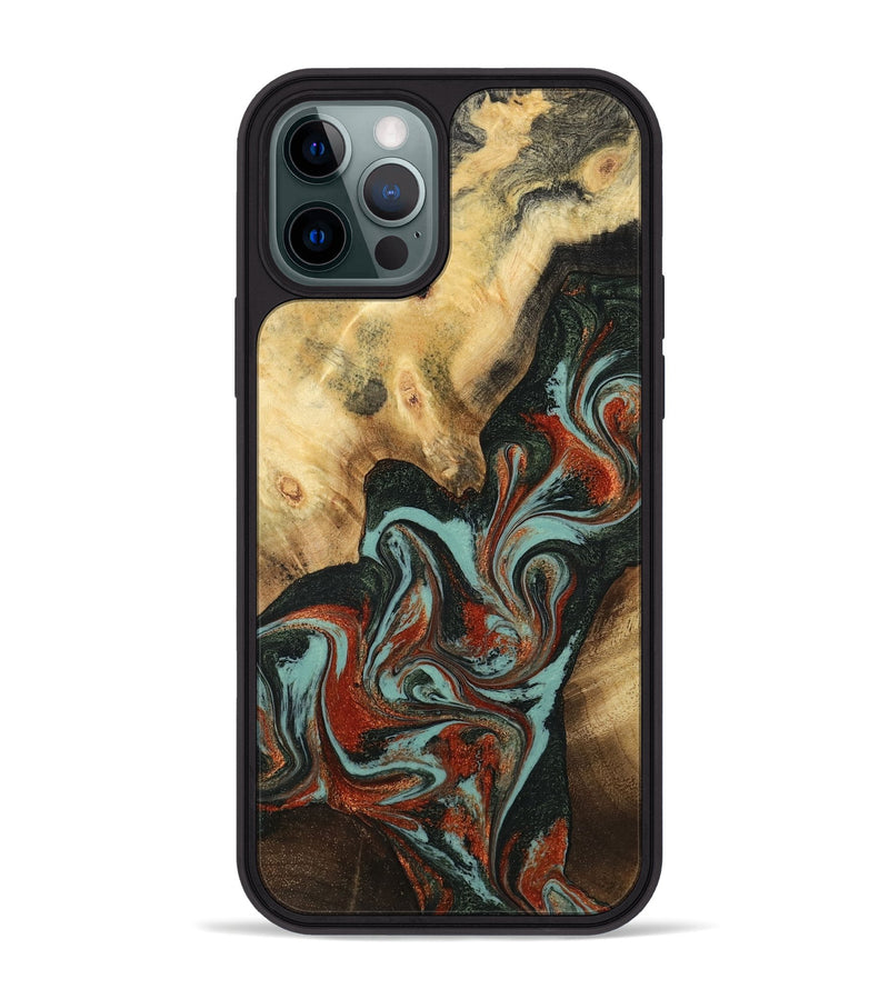 iPhone 12 Pro Max Wood Phone Case - Meir (Green, 782215)