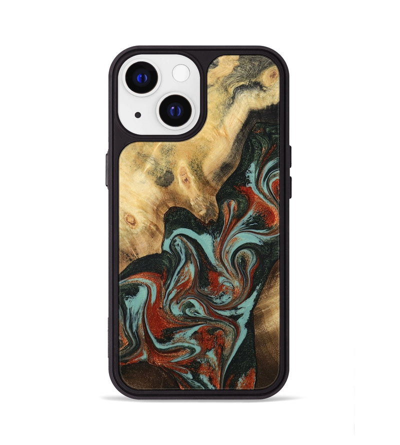 iPhone 13 Wood Phone Case - Meir (Green, 782215)