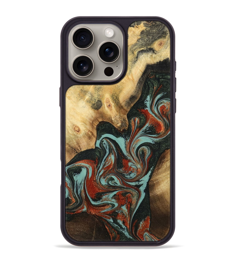 iPhone 16 Pro Max Wood Phone Case - Meir (Green, 782215)