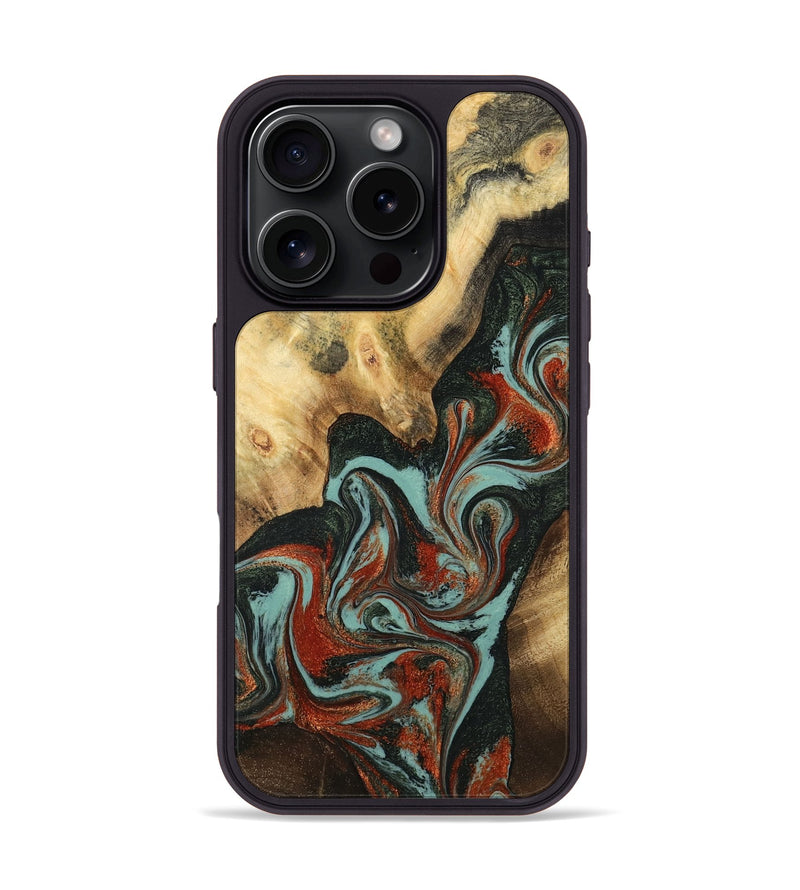 iPhone 16 Pro Wood Phone Case - Meir (Green, 782215)