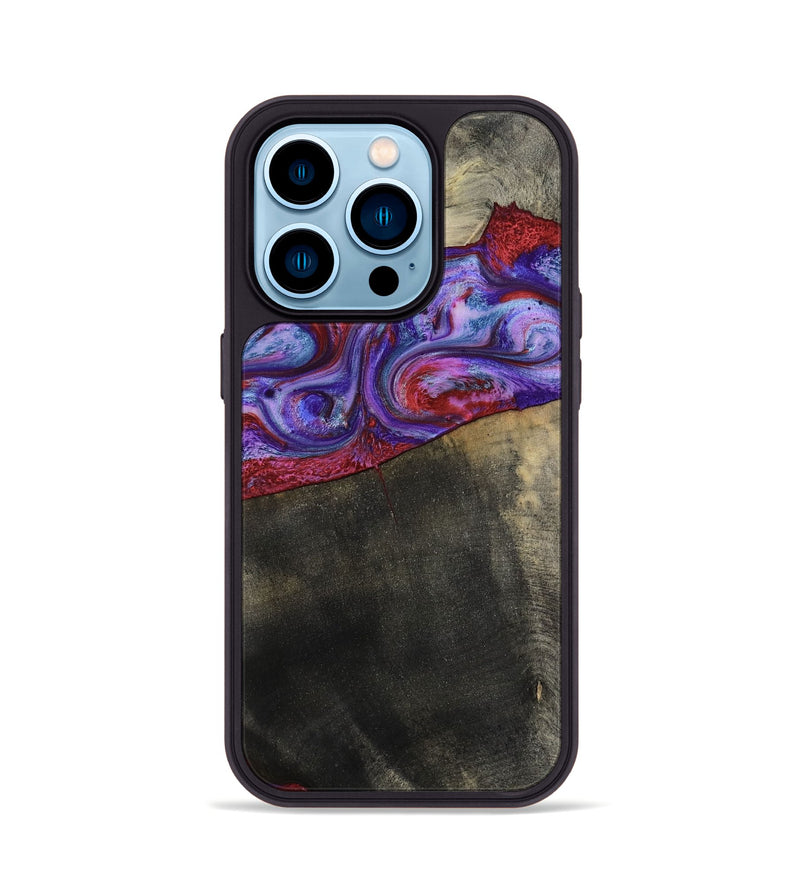 iPhone 14 Pro Wood Phone Case - Candice (Purple, 782284)