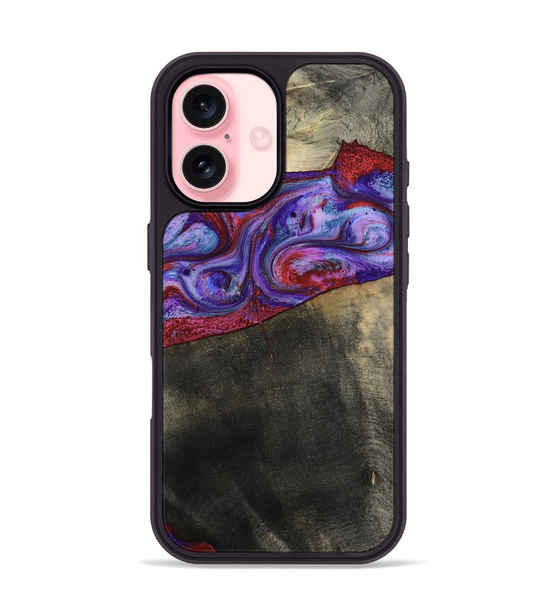 iPhone 16 Wood Phone Case - Candice (Purple, 782284)