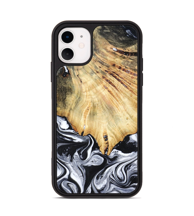 iPhone 11 Wood Phone Case - Jemma (Black & White, 782289)