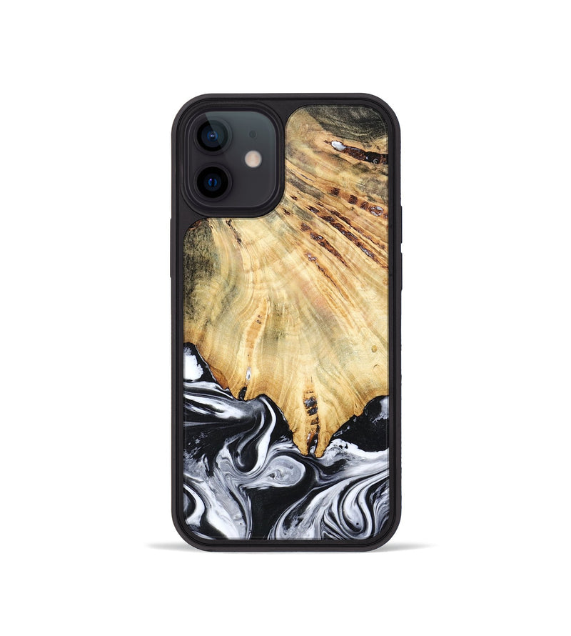 iPhone 12 mini Wood Phone Case - Jemma (Black & White, 782289)