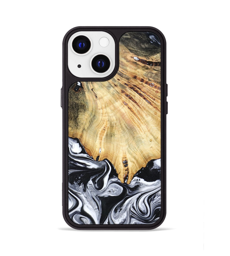 iPhone 13 Wood Phone Case - Jemma (Black & White, 782289)