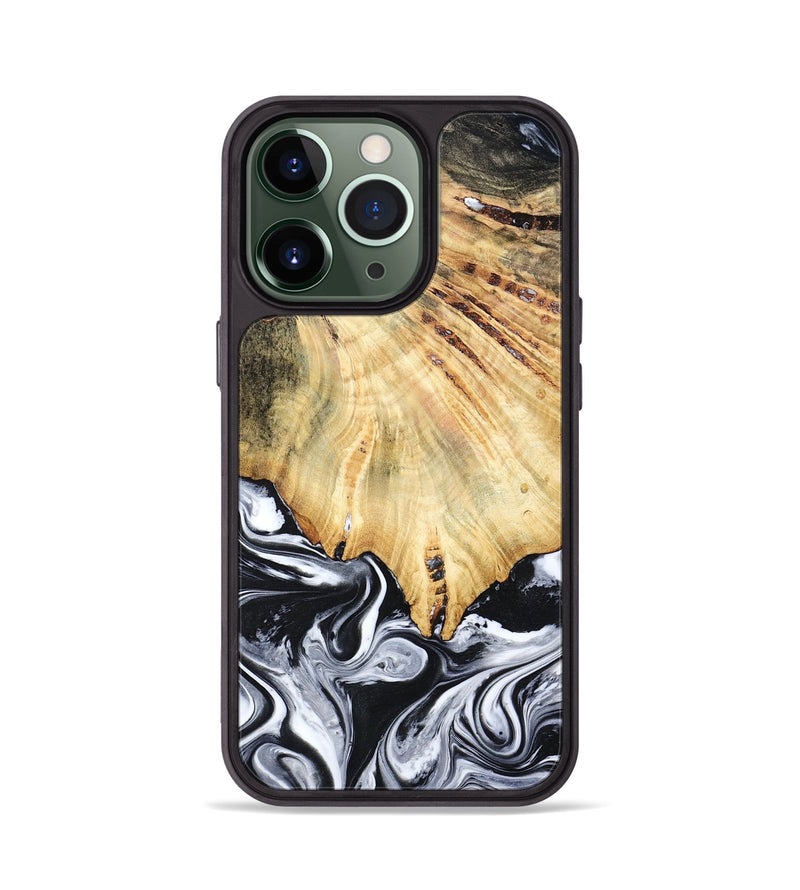 iPhone 13 Pro Wood Phone Case - Jemma (Black & White, 782289)
