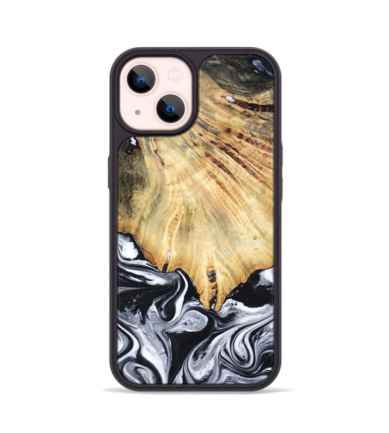 iPhone 14 Wood Phone Case - Jemma (Black & White, 782289)