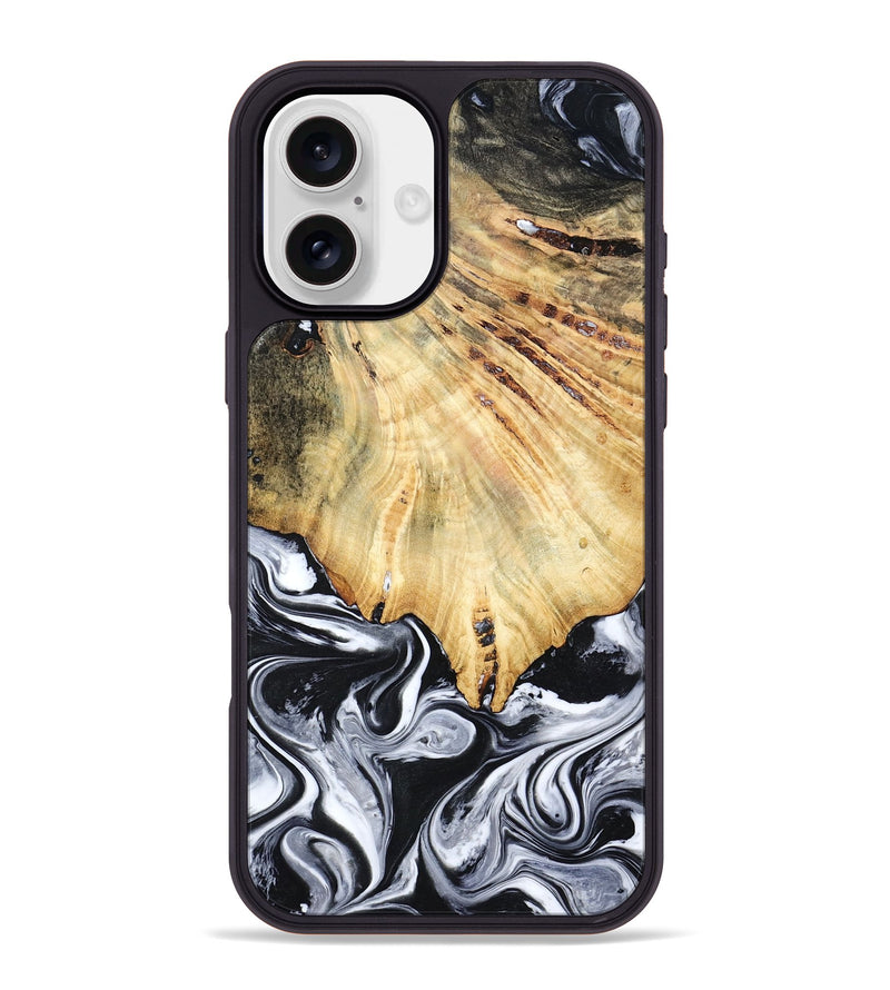iPhone 16 Plus Wood Phone Case - Jemma (Black & White, 782289)