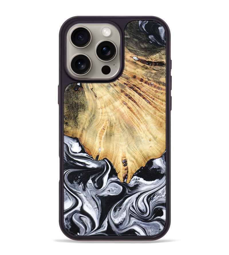iPhone 16 Pro Max Wood Phone Case - Jemma (Black & White, 782289)
