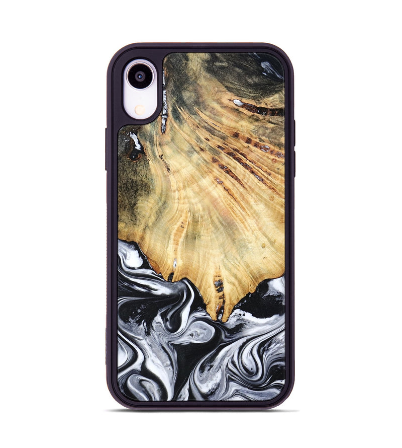 iPhone Xr Wood Phone Case - Jemma (Black & White, 782289)