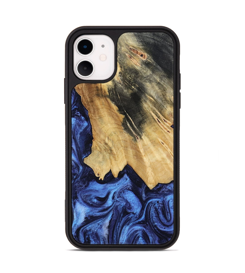 iPhone 11 Wood Phone Case - Elenora (Blue, 782298)