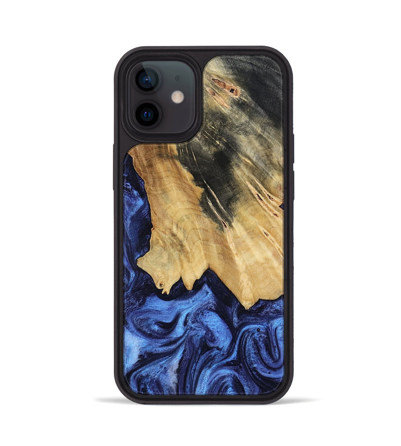 iPhone 12 Wood Phone Case - Elenora (Blue, 782298)