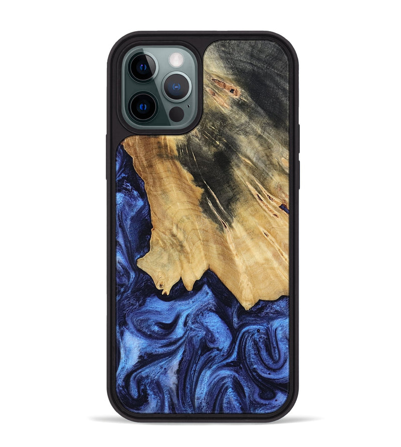 iPhone 12 Pro Max Wood Phone Case - Elenora (Blue, 782298)