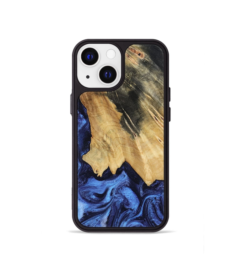 iPhone 13 mini Wood Phone Case - Elenora (Blue, 782298)