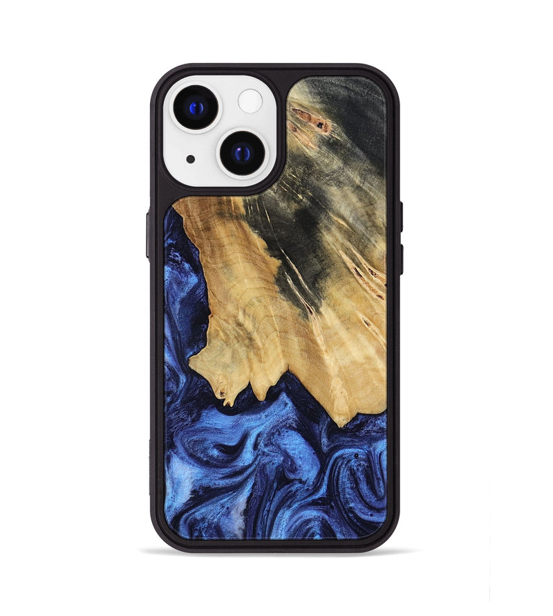 iPhone 13 Wood Phone Case - Elenora (Blue, 782298)