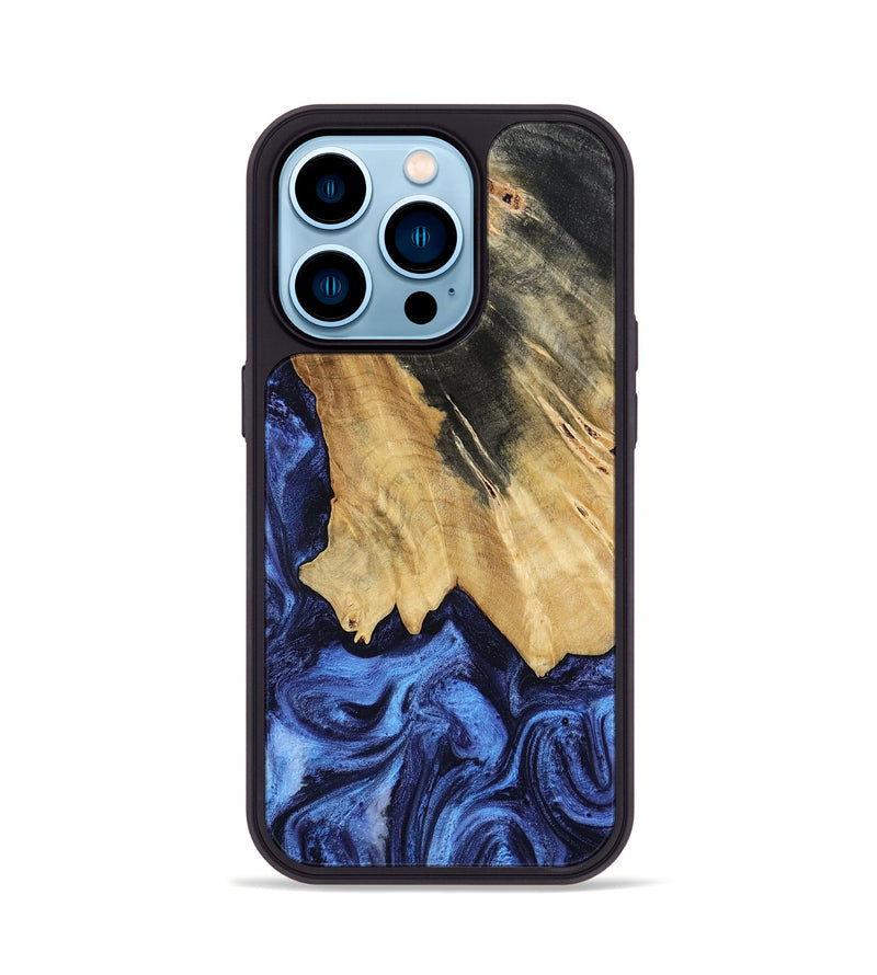 iPhone 14 Pro Wood Phone Case - Elenora (Blue, 782298)