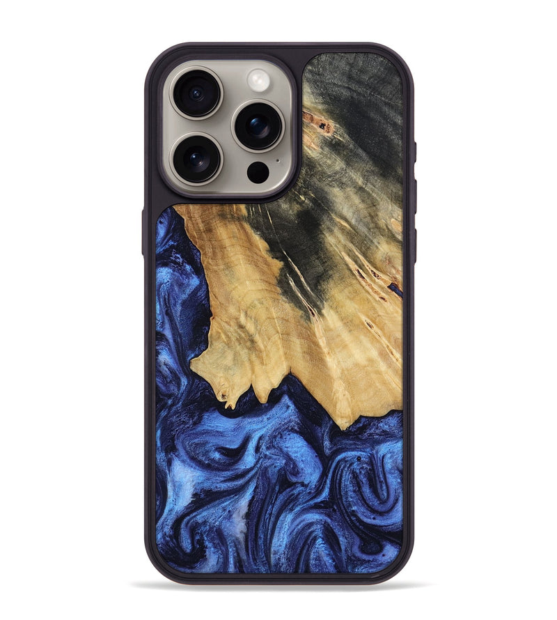 iPhone 15 Pro Max Wood Phone Case - Elenora (Blue, 782298)