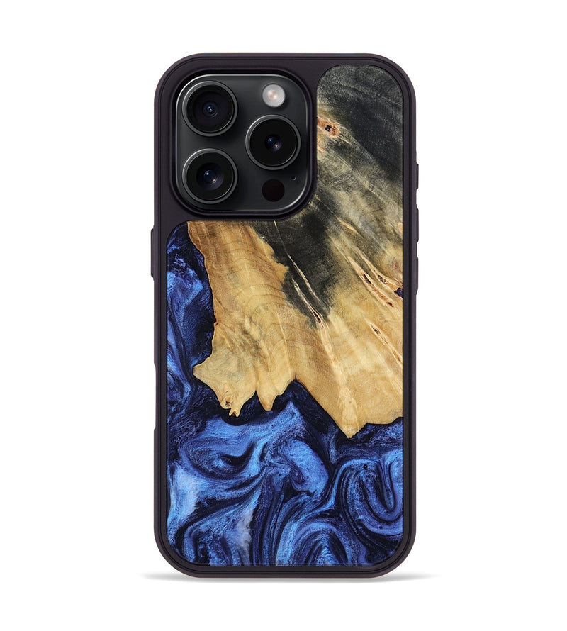 iPhone 16 Pro Wood Phone Case - Elenora (Blue, 782298)
