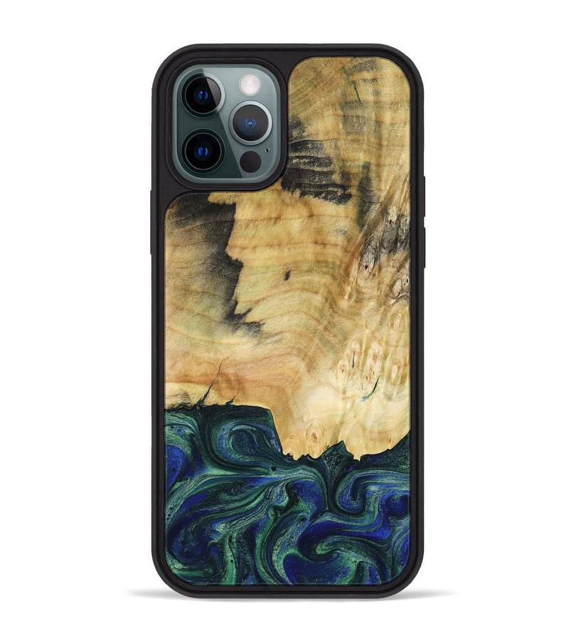 iPhone 12 Pro Max Wood Phone Case - Drew (Green, 782307)